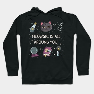 Kawaii magical witch cat Hoodie